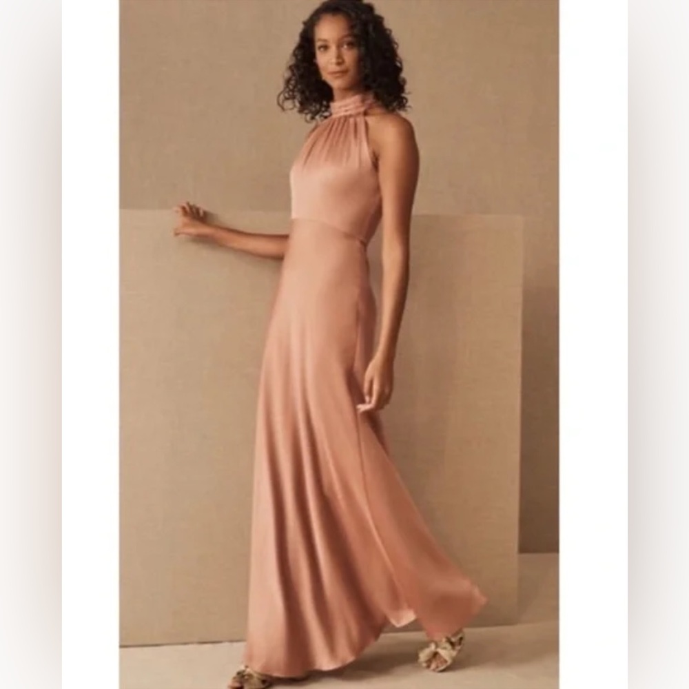 Anthropologie BHLDN Esme Satin dress in Sedona Sunset Sz 6